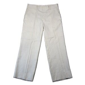 Vtg Cable Car Clothiers Robert Kirk Dress Pants Mens 35x28 Ivory Blue Pinstripes